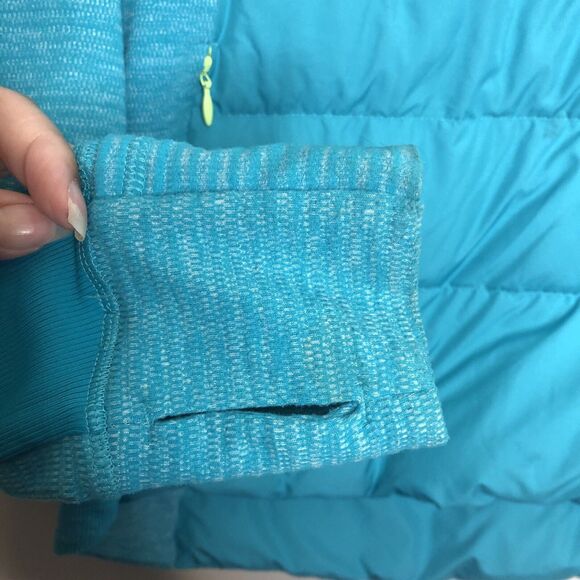 Lululemon Jacket Womens 6 Blue Teal Fluff Off Down Puffer Insulated Coat Hooded - Picture 9 of 12